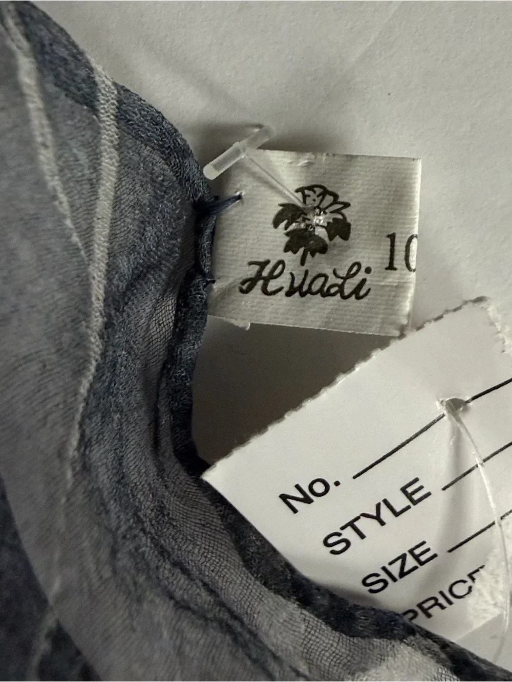 NWT HUALI Silk Chiffon Scarf Dark Blue Floral Sheer Lightweight Hand Rolled